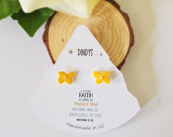 Mustard Seed earrings, Faith kids earrings, Faith Mustard seed stud earrings, Inspirational Christian Gift, Faith jewelry, Move Mountains