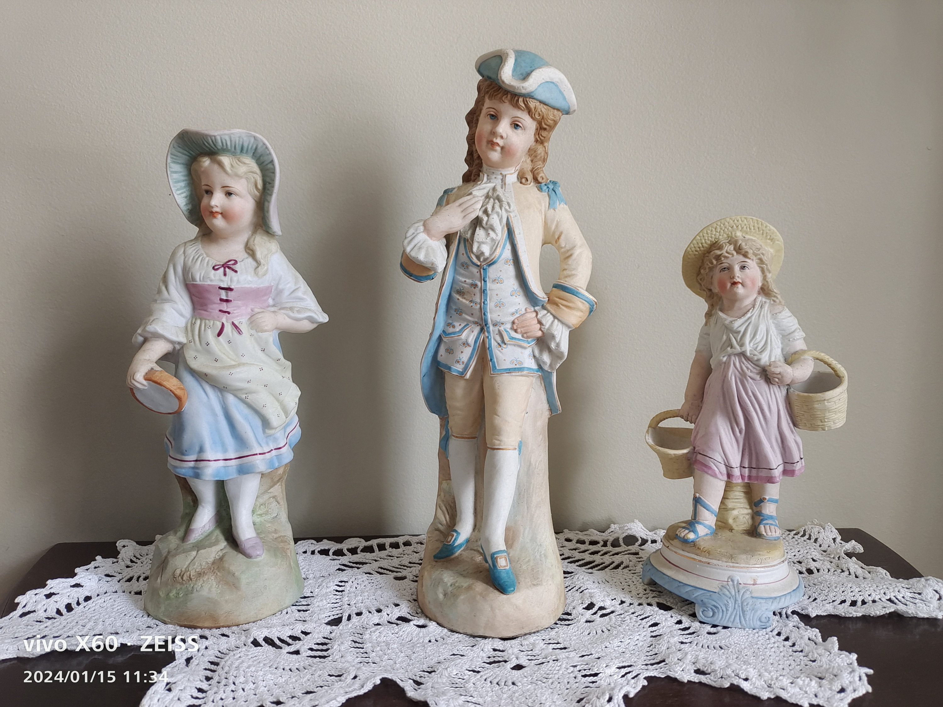 08C27 ANCIENNE FIGURINE PORCELAINE ALLEMANDE BAIGNEUSE ART DÉCO 1920 BORD DE MER