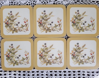 Posavasos de San Miguel y Marks Spencer con diseño floral de mora (juego de 6)