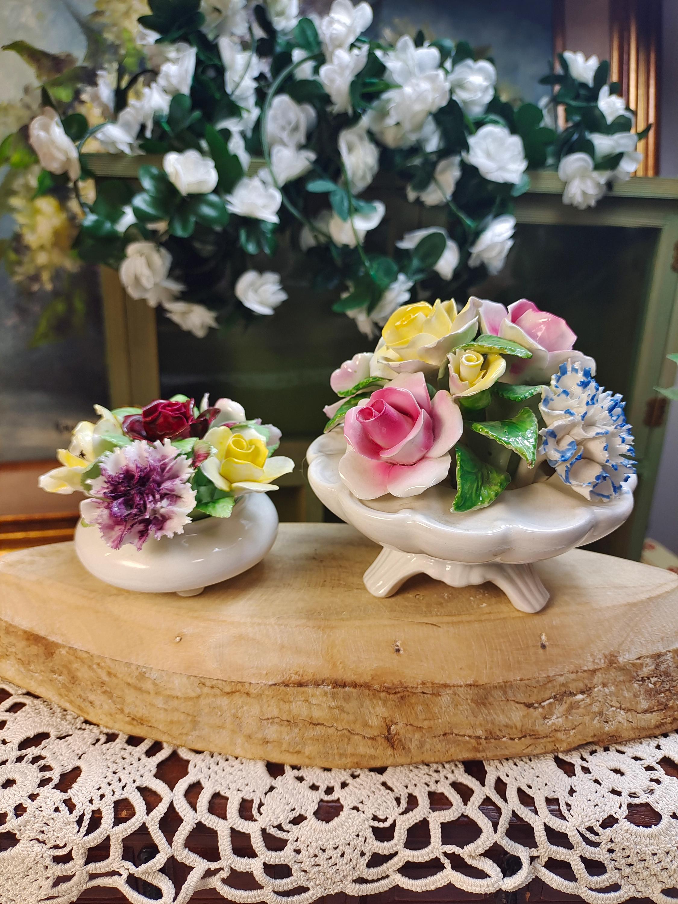  ロイヤルドルトン　クリスタル フラワーバスケット Royal Doulton Bone China Flower Basket - Etsy