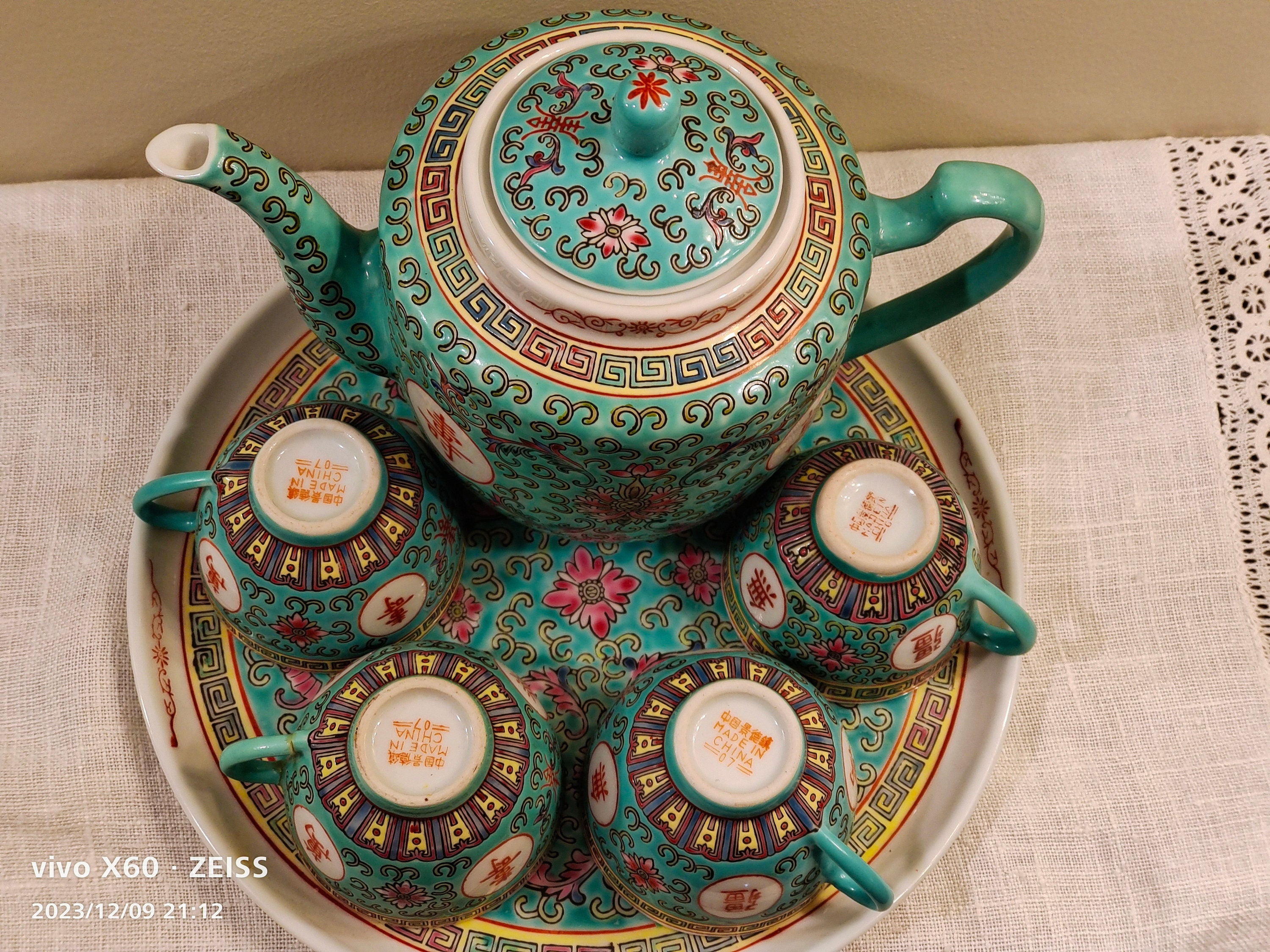 Vintage Famille Rose, Hand Made Painted in China Tea Set