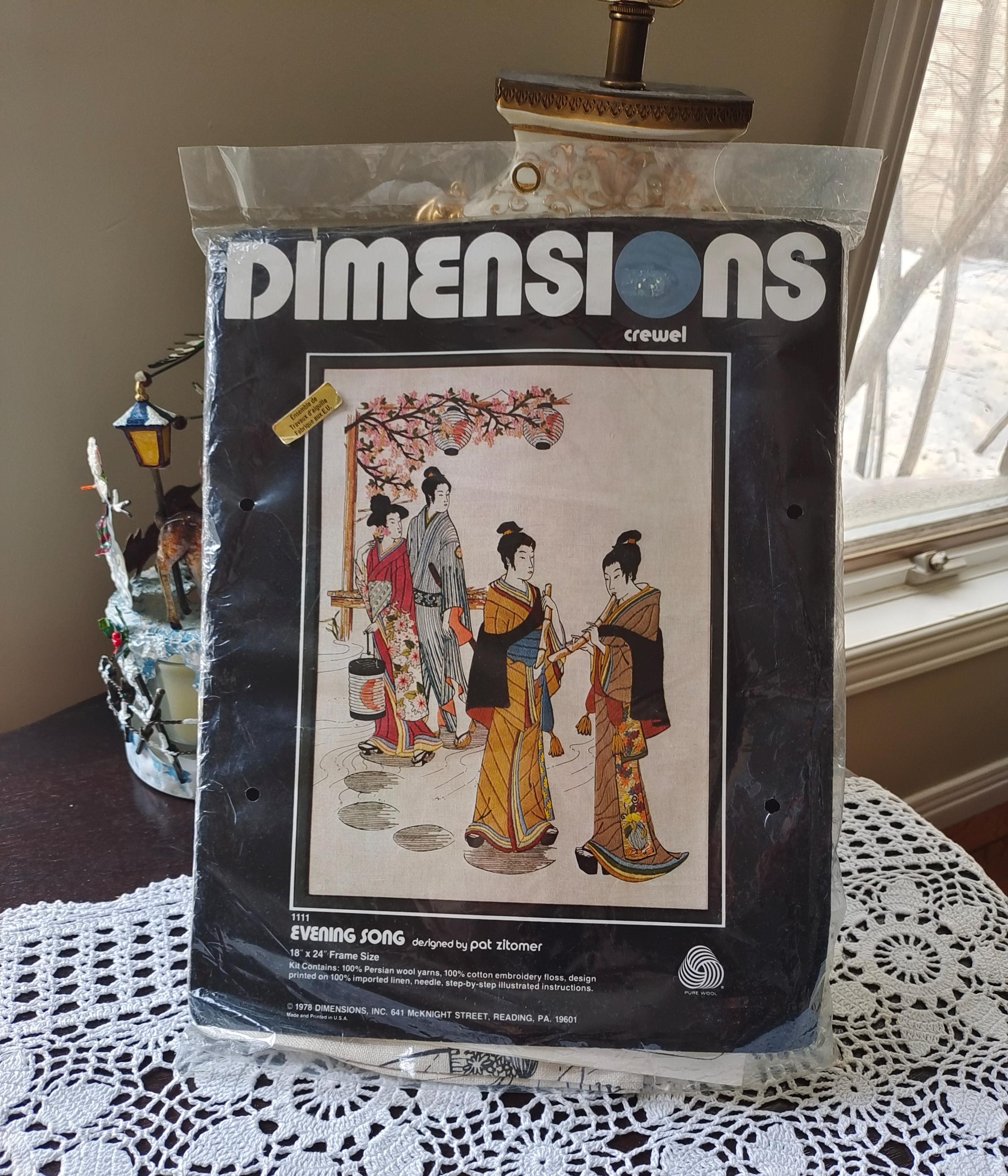 Kit De Broderie Dimensions 'Soirée Chant' 1111 - Scène De Jardin Asiatique, Laine Persane, Neuf