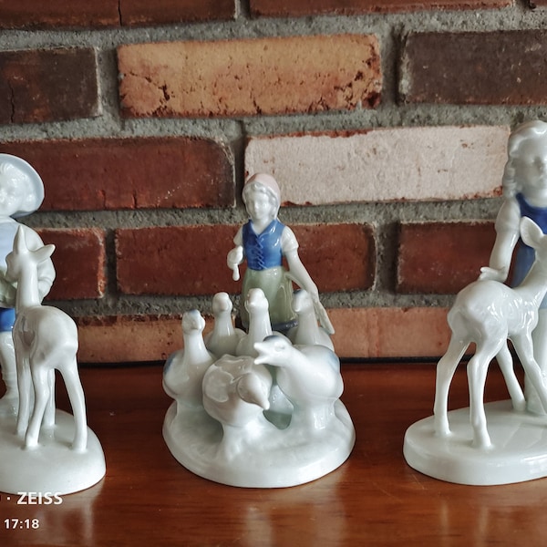 Trois figurines vintage de Gerold Porzellan, Bavière, Allemagne de l'Ouest