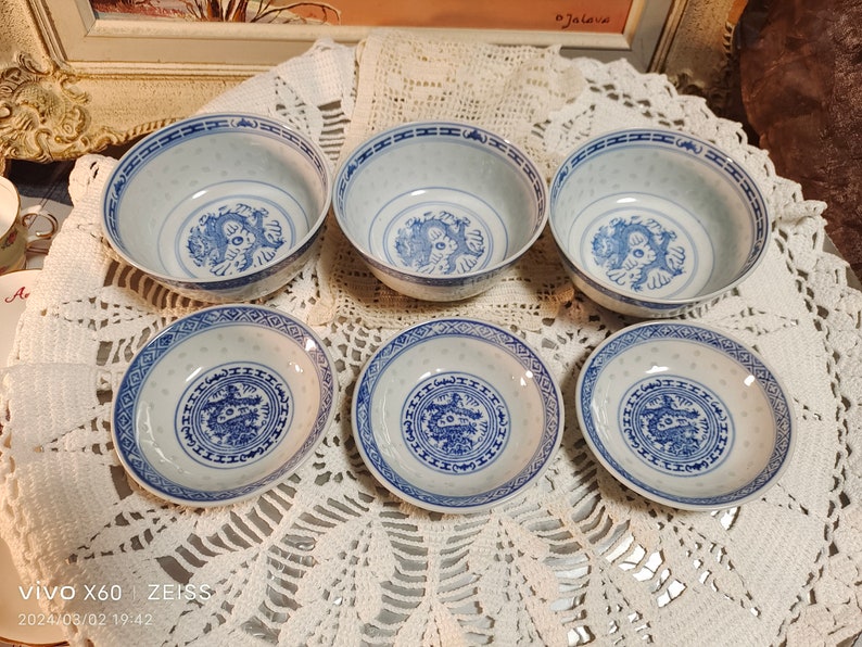Japanese Porcelain Dipping Bowls With Smiling Cat - Set Of 2, 4.25 Inch, Blue, Made In Japan