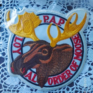 Parche bordado vintage de la década de 1950 de la Orden Leal de los Alces, Fraternalmente Organizado.