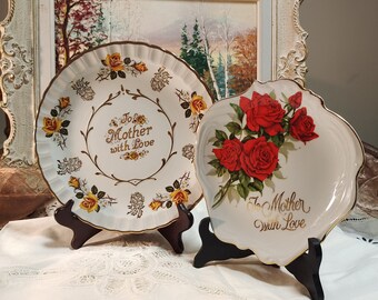 Vintage Mother's Day Plate with Roses, Lovely Fine China collectible plate, mother's day best gift