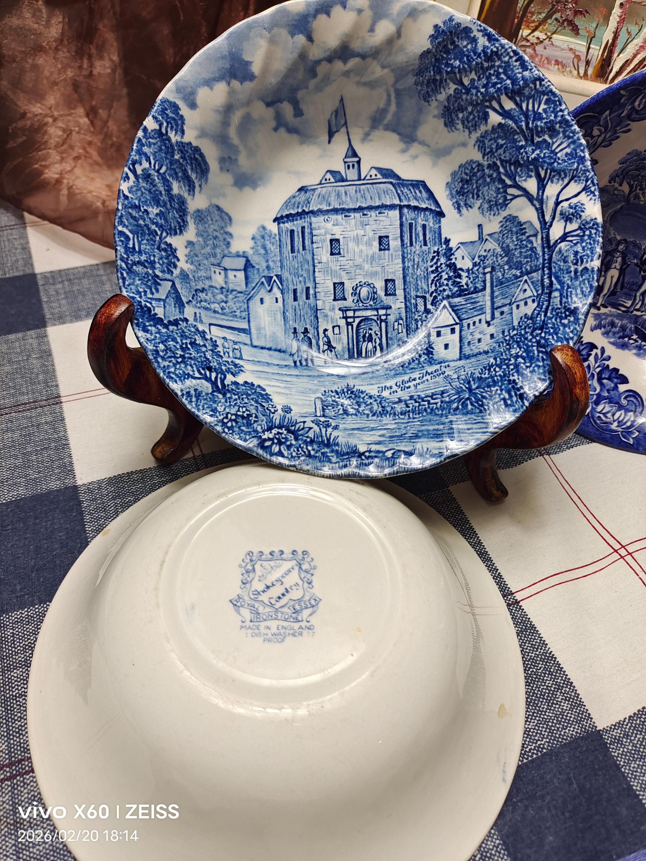 Vintage Blue & White Transferware Plate and Bowl Collection – Mixed ...