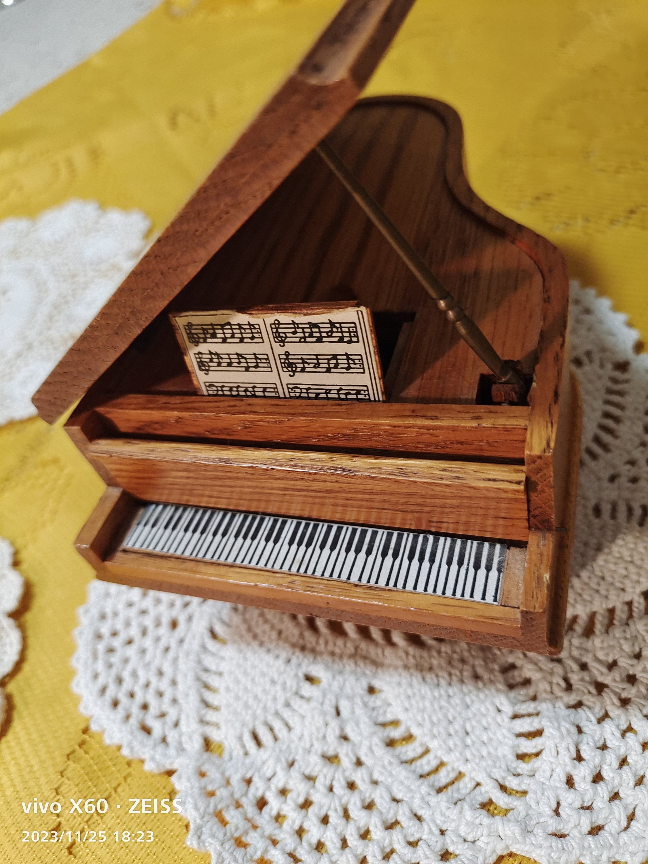 Vintage Wood Miniature Grand Piano Music Box - Etsy