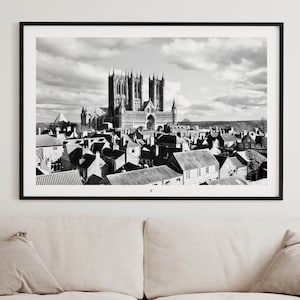 Lincoln Cathedral. Black and white photograph print