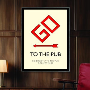 Go to the Pub (Monopol inspirierter Druck)
