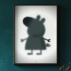 Impresión de arte de pared minimalista de cerdo