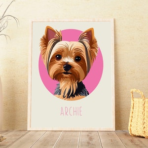 Illustration numérique d'animal de compagnie personnalisée, portrait de dessin animé à partir d'une photo, numérique dessiné à la main, portrait de chat, cadeau pour les amoureux des chats, animal de compagnie commémoratif, dessin de chien