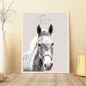 Custom Horse Portrait From Photo, Personalized Horse Gift, Horse Memorial Gift, Horse Wall Art, Custom Horse Painting, Christmas Gifts Ideas