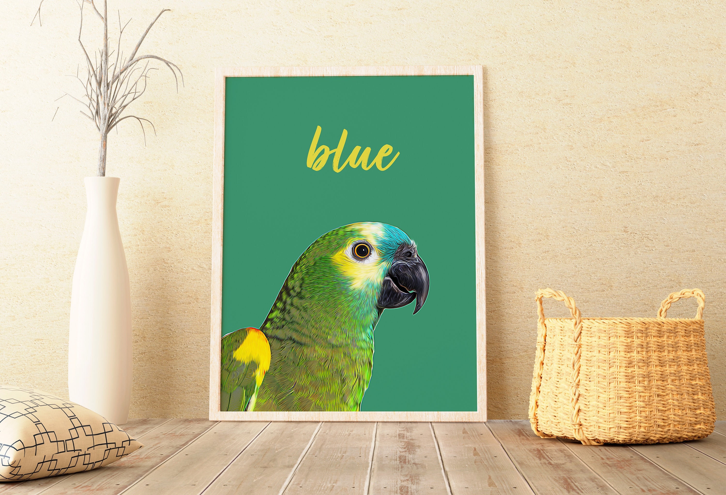 Custom Parrot Portrait, Real Parrot Portrait, Bird Owner Gift, Custom Pet Oil Portrait, Pet Portrait, Parrot Portrait, Pet Memorial