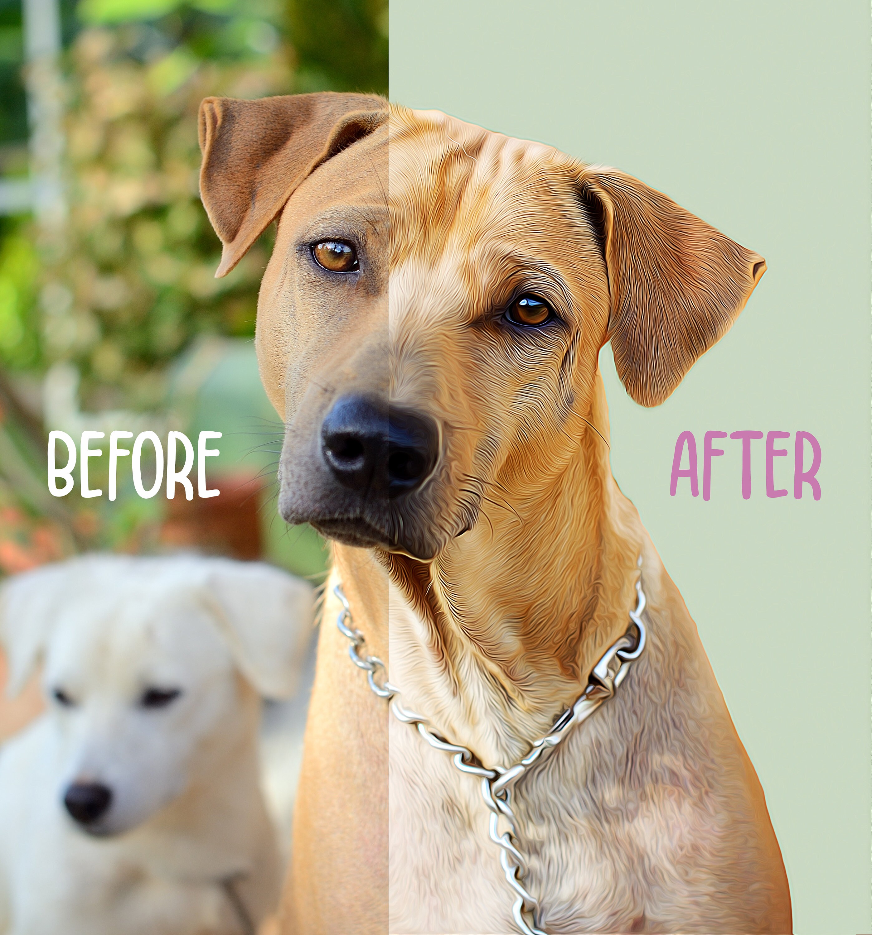 Custom Pet Portrait From Photo, PRINTABLE Wall Art, Personalized Dog ...