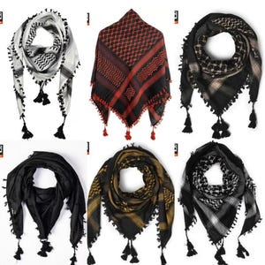 Palestine Keffiyeh Shemagh Kufiya Scarf, Arafat Hatta Arab Style 48*48 All Colour Keffiyeh, Unisex Keffiyeh, gift for her, gift for him