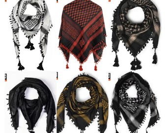 Palestine Keffiyeh Shemagh Kufiya Scarf, Arafat Hatta Arab Style 48*48 All Colour Keffiyeh, Unisex Keffiyeh, gift for her, gift for him