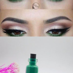 Organic Green Eyeliner Powder Makeup, Green Eyeshadow, Smudge-Waterproof-Lead Free Eyeliner, Vegan Eyeliner, Bridal Makeup Gift