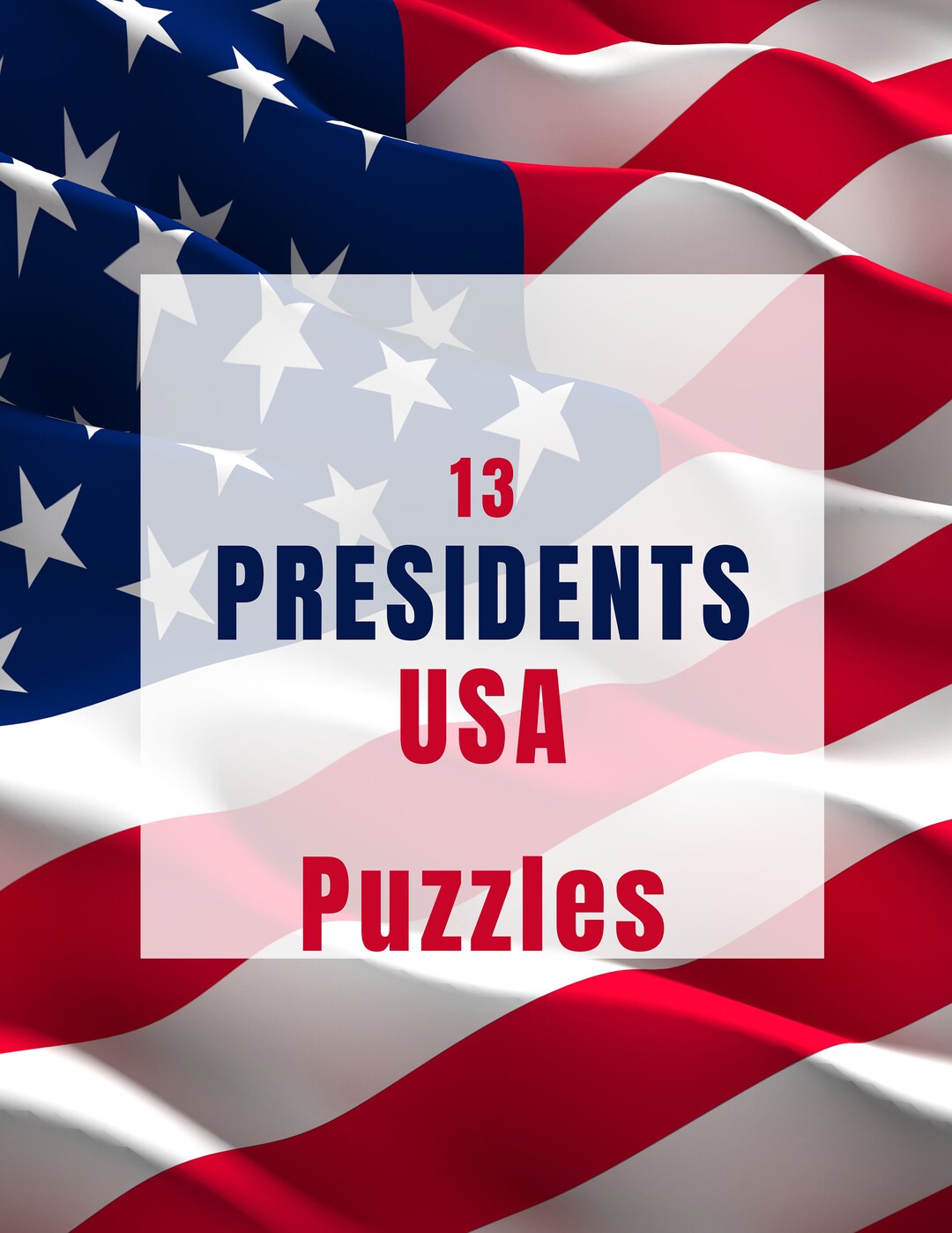 Crossword Puzzle 13 USA Presidents Printable Etsy