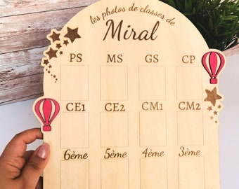 Personalisiertes Schild für Klassenfotos, vom Kindergarten bis zur Mittelstufe, Format 3,5 x 4,5 cm (Passfotos), personalisiertes Schild