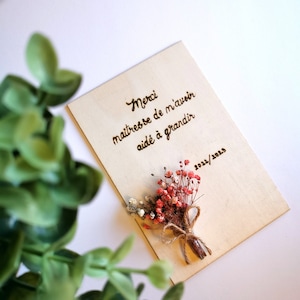 Personalisierte Dankeskarte aus Holz, Geschenk zum Jahresende, personalisiertes Herzstück