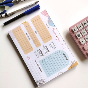 Planner Journalier, 50pages, couleur pastel