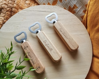 Tire bouchon personnalisé, décapsuleur en bois, œuvre-bouteilles en bois personnalisé, cadeau Noël, cadeau papa, papi limonadier