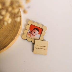 Surprise request box to personalize with child's photo, godmother request, godfather request