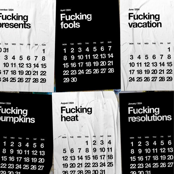Rude Calendar Etsy