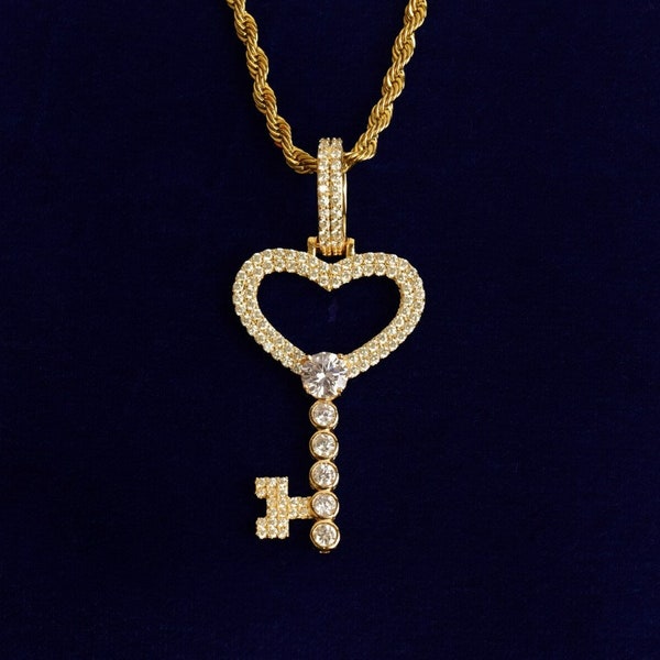 Heart Key Pendant Etsy