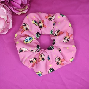 Scrunchie elástico suave con tema de dibujos animados de Las Chicas Superpoderosas