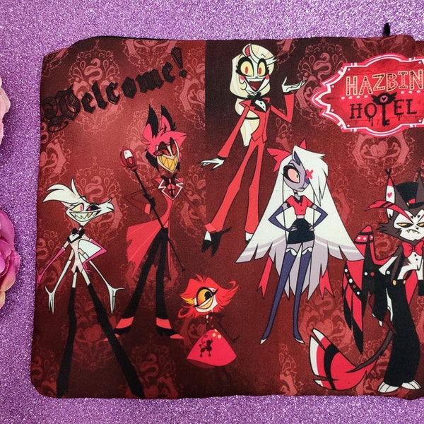 Multipurpose soft clutch bag with Hotel print for Demons in Hell Musical