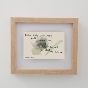 Arte astratta dell'acquerello / Arte stampabile / Carta di battaglia / Scrittura / Versetto biblico / Wall Art / Verde / Grigio / Salmo 139:10