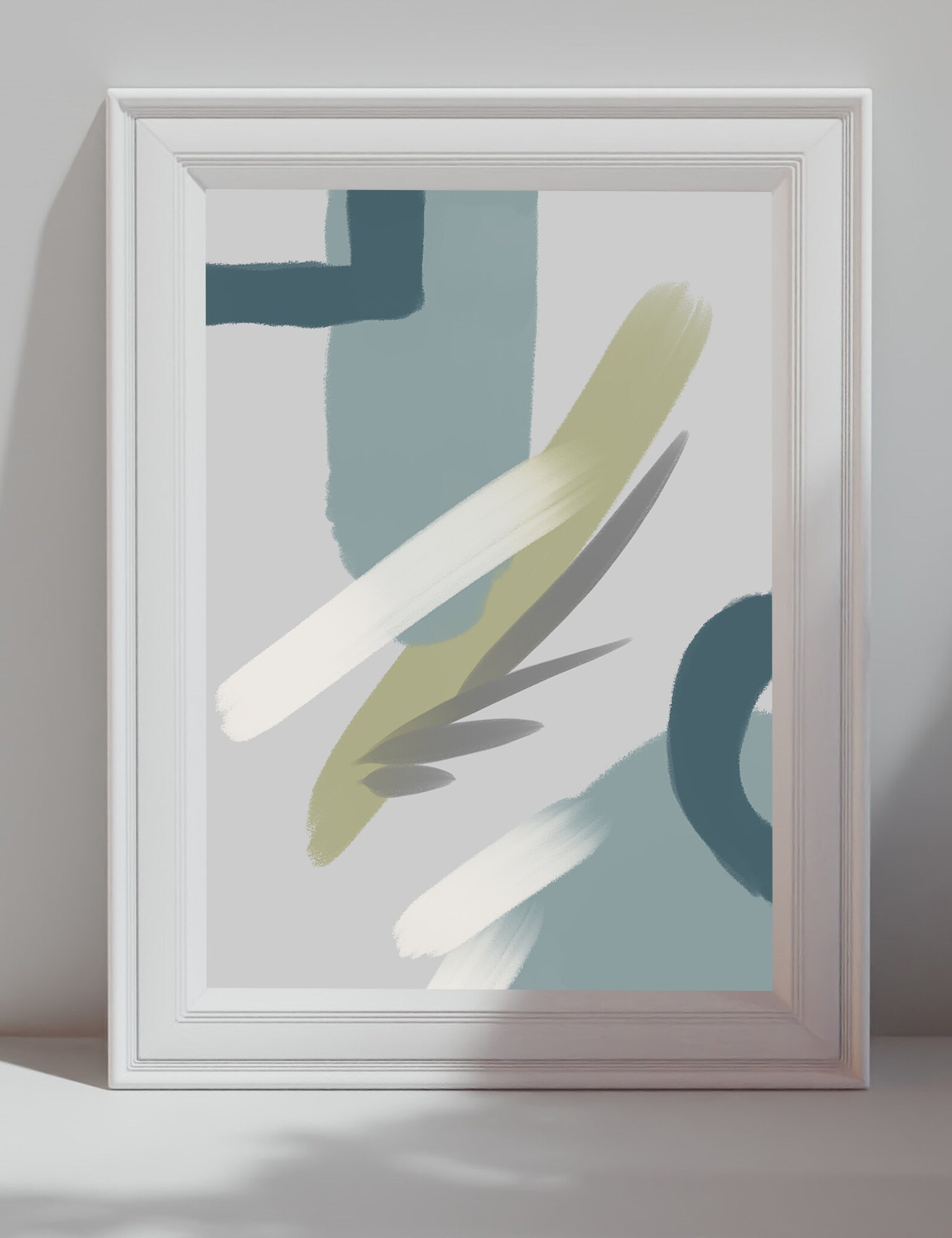 Blue, Grey, Green Abstract Printable Wall Art | Modern Abstract Art ...