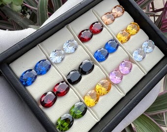 Veelkleurige edelstenen zirkoon | Ovale gefacetteerde stenen voor het maken van sieraden