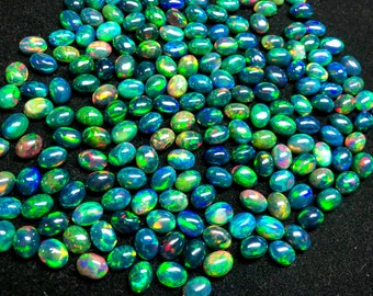 Natural Ethiopian Black Opal Cabochon Lot, Welo Opal for Jewelry