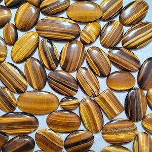 Lotto di Occhio di Tigre, Meraviglioso lotto di Occhio di Tigre Naturale al 100%, di Qualità AAA, con Cabochon Misti, per la Creazione di Gioielli AB-1350
