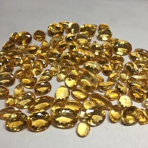 Semi-edelstenen sieraden natuurlijke citrien mooie gefacetteerde concave citrien gesneden steen lot edelstenen ronde vorm geslepen edelsteen geboortesteen.
