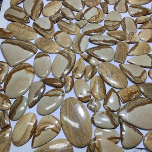 Jasper illustrato di qualità AAA++, lotto da un chilo di jasper illustrato naturale, cabochon, lucidato a mano, per la creazione di gioielli, forma ovale e a pera.