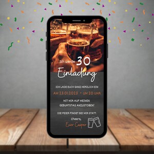 CHEERS! Digital Birthday Invitation | eCard invitation to personalize | Personalized Invitation Card | Shipping via Whatsapp, message
