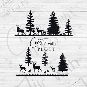Ciervo SVG, Abeto SVG, Ciervo SVG, Cervatillo, Conejo, Navidad, Ciervo, Animales, Bosque, Ciervo, Conejo, bosque, Navidad. Archivo de trazador