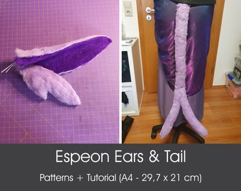 DIY Psiana Ears and Tail Tutorial (DE | EN) & Sewing Pattern | Cosplay | crafting | Eeveelutions | Espeon (digital)