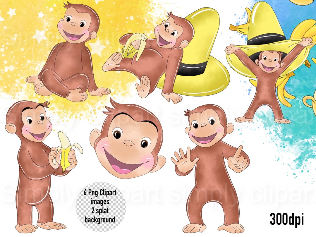 Cheeky Monkey Curious Monkey Yellow Raincoat Etsy