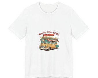 Camiseta Road Trip Diner / Camiseta retro americana con letrero de neón