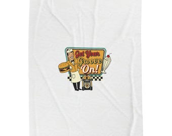 Disfruta de tu ritmo con una manta retro de restaurante / Americana vintage, estilo letrero de neón