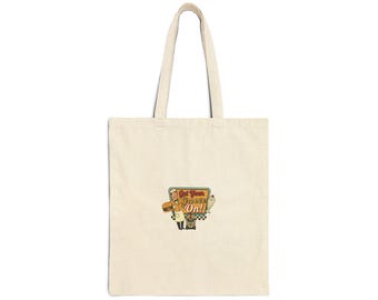 Bolso de lona con letrero de neón de restaurante retro / Estilo americano vintage, inspirado en la ruta