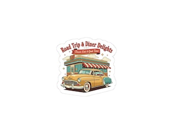 Pegatina de restaurante de viaje por carretera / Pegatina vintage de letrero de neón estilo retro americano