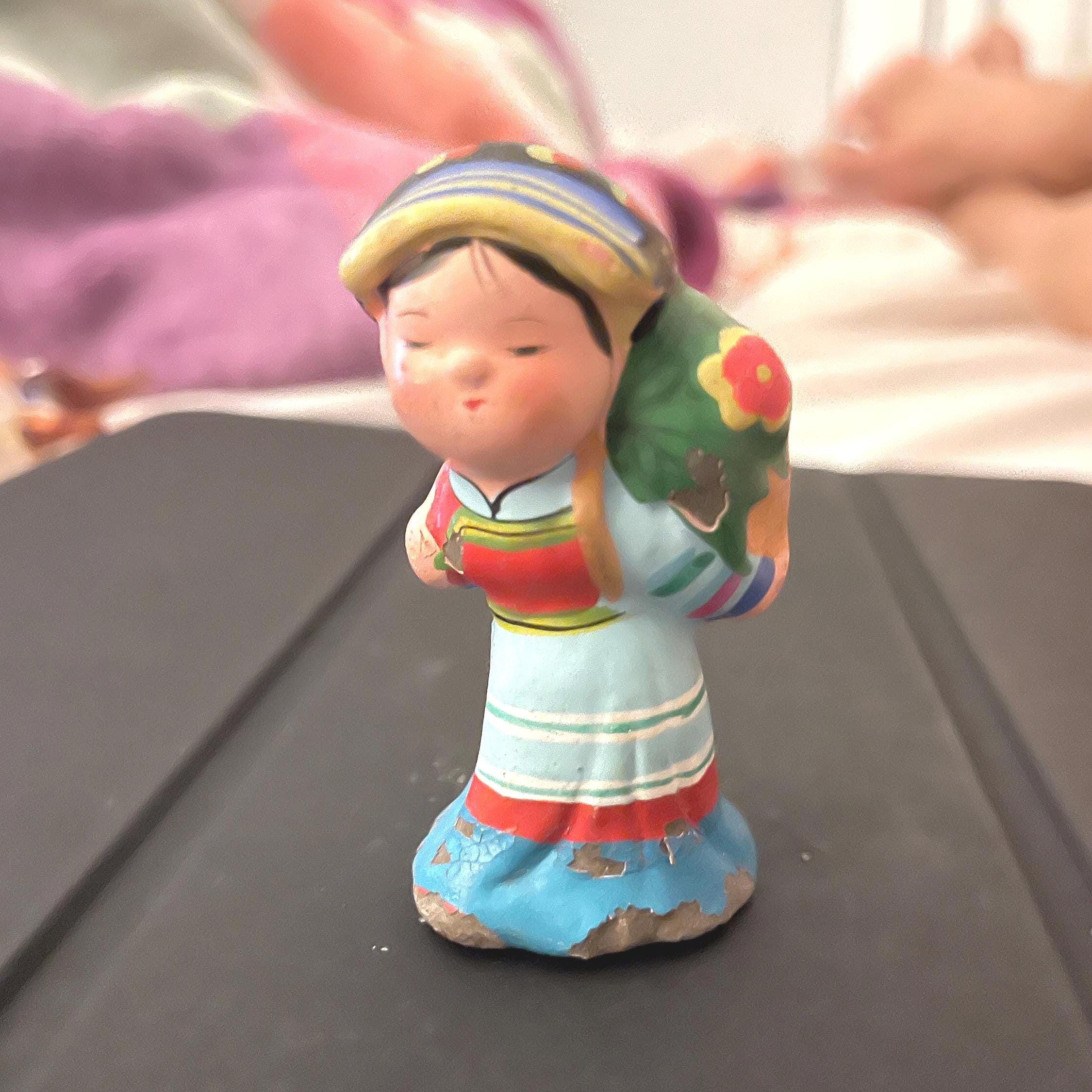 中国 陶器 少女像 人形 フィギュア 中国 陶器 少女像 人形 フィギュア