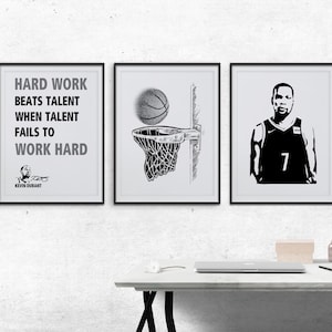 Citazione di Kevin Durant, poster del canestro da basket, regalo per allenatore di basket, arte murale NBA