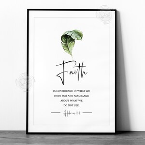 Faith Hope Love, Set of 3 Printable Wall, Bible Verse Wall Art, Green ...